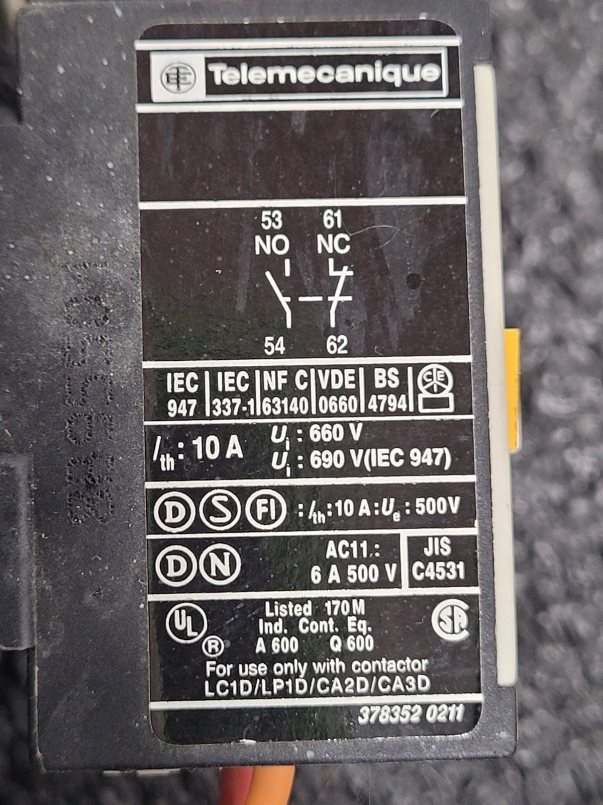 Lot of 5x Assorted Telemecanique DIN RAIL Contactor 120VAC Coil on all units