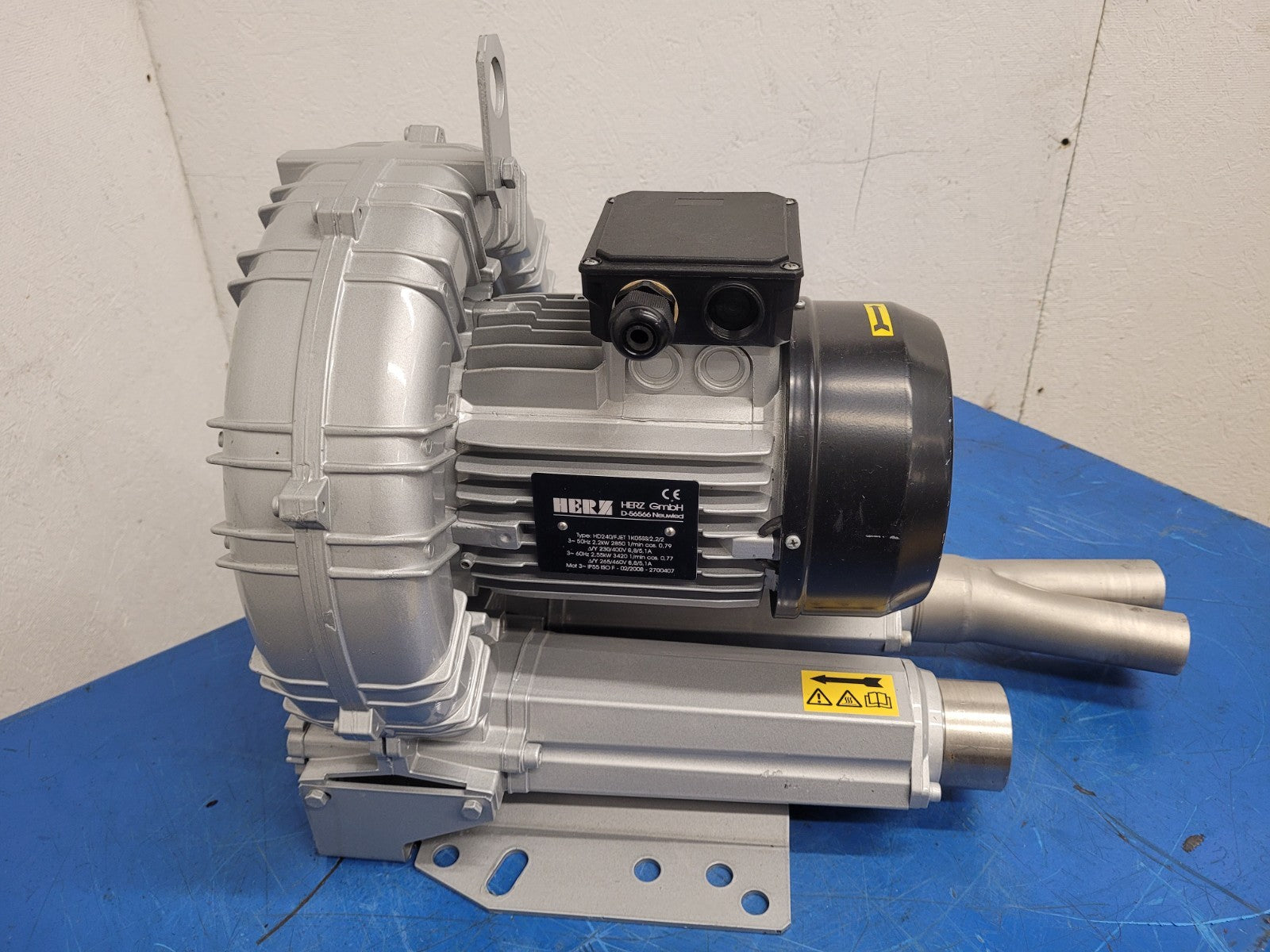 Herz HD240/FJET Industrial Centrifugal Blower 3PH 2.55kW K05SS Body 230-460VAC