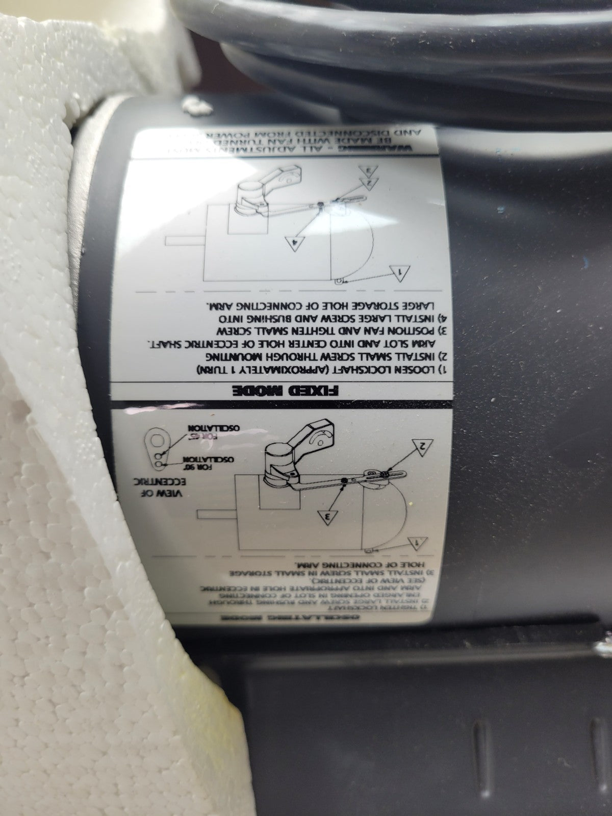 DAYTON 4C353M Air Circulator 2 Speed Oscillating Fan Motor 115VAC with plug