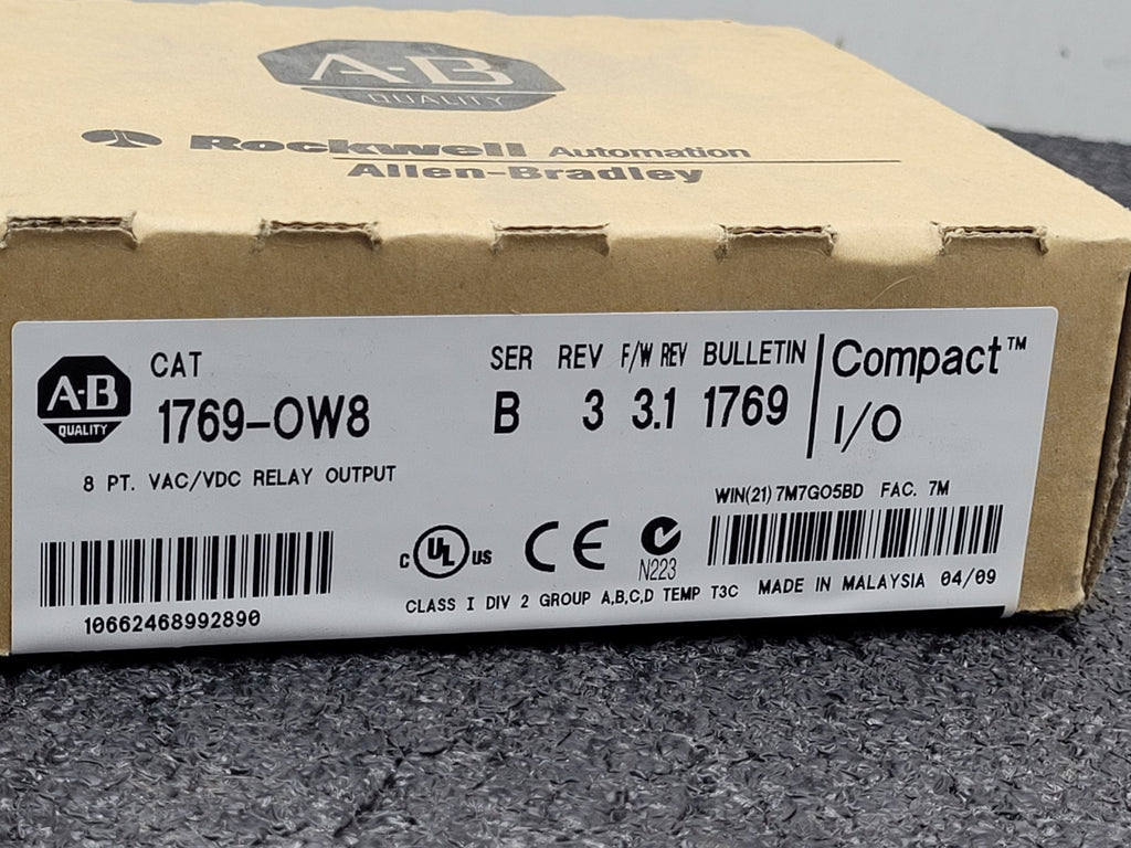 New Allen Bradley 1769-OW8I Ser B Compact AC/DC Relay Output Module AB 1769-0W8I
