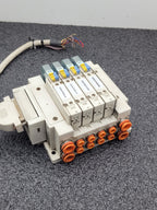 SMC SS5Y5-10F1-04B-N7 Pneumatic Dual Acting 4x Solenoid Valve Block