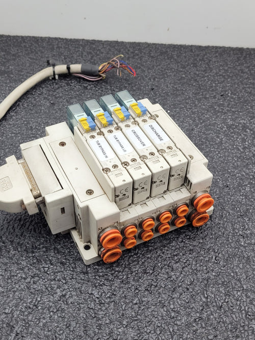 SMC SS5Y5-10F1-04B-N7 Pneumatic Dual Acting 4x Solenoid Valve Block