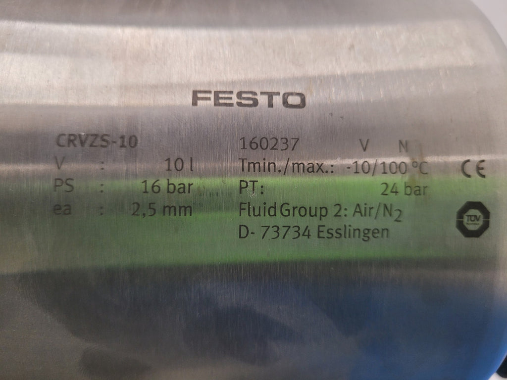 FESTO Compressed Air Reservoir Tank Expansion CRVZS-10 160237 10l 16Bar