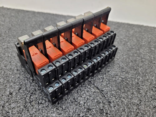Lot of 7x Schrack DIN Rail Relay Block RT78725 8A 230VAC RT424730 EM10 Indicator