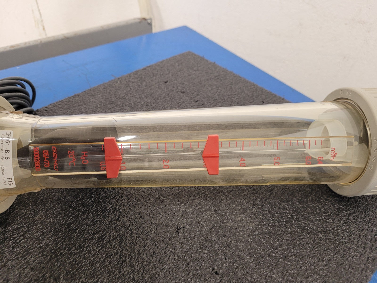 GEMU 815R50D Plastic Variable Area Flow Meter Rotameter Liquid Gas w/ sensor