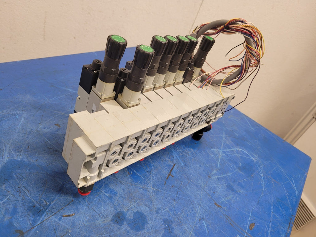 Numatics 9x Valve Solenoid 041SA400M0000F 7x Regulated Pneumatic Manifold N2