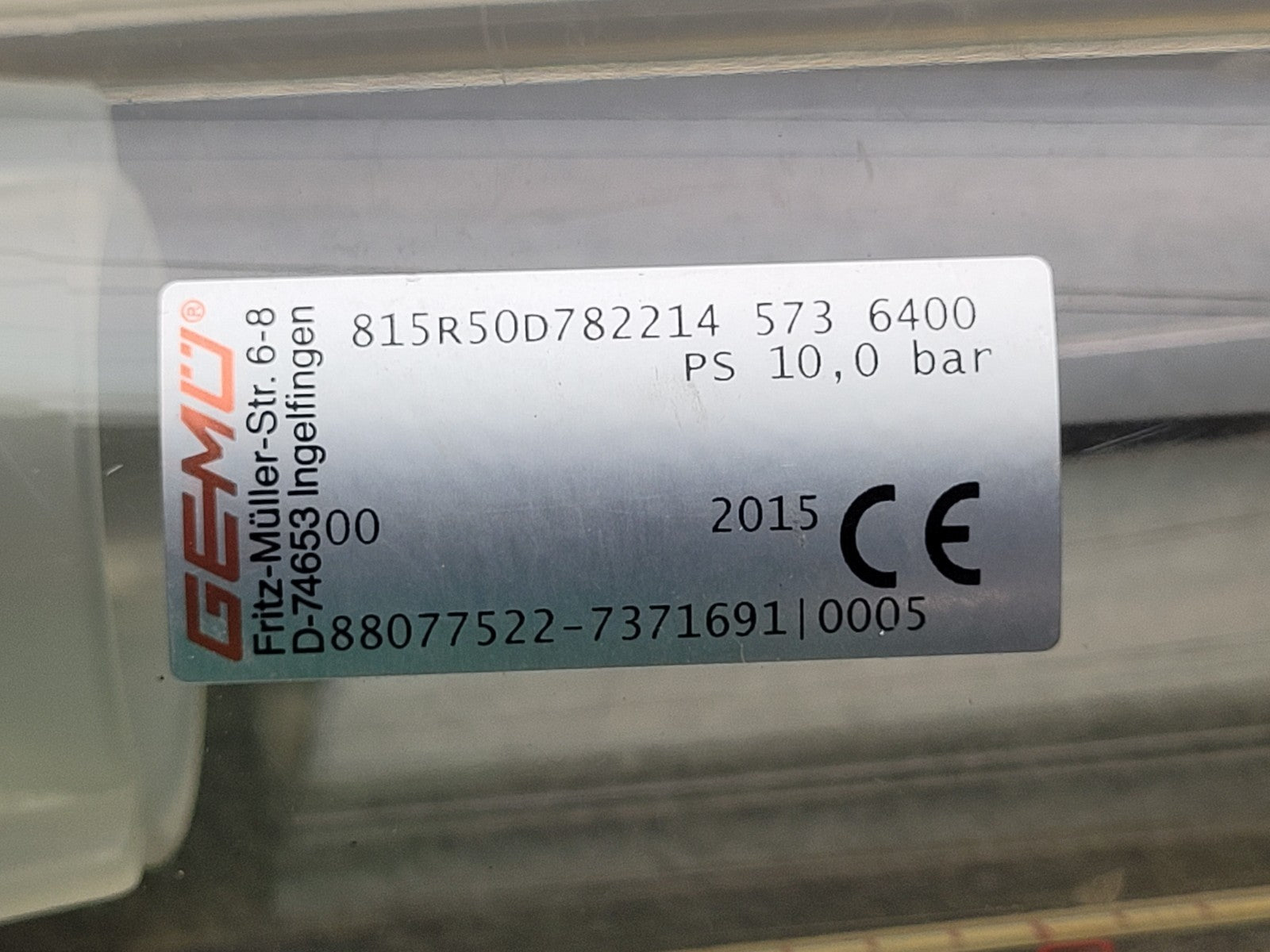 GEMU 815R50D Plastic Variable Area Flow Meter Rotameter Liquid Gas w/ sensor