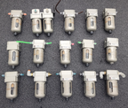 Lot of 16x  SMC Pneumatic Compressed Air Filter Assembly NAFM2000-N01-C