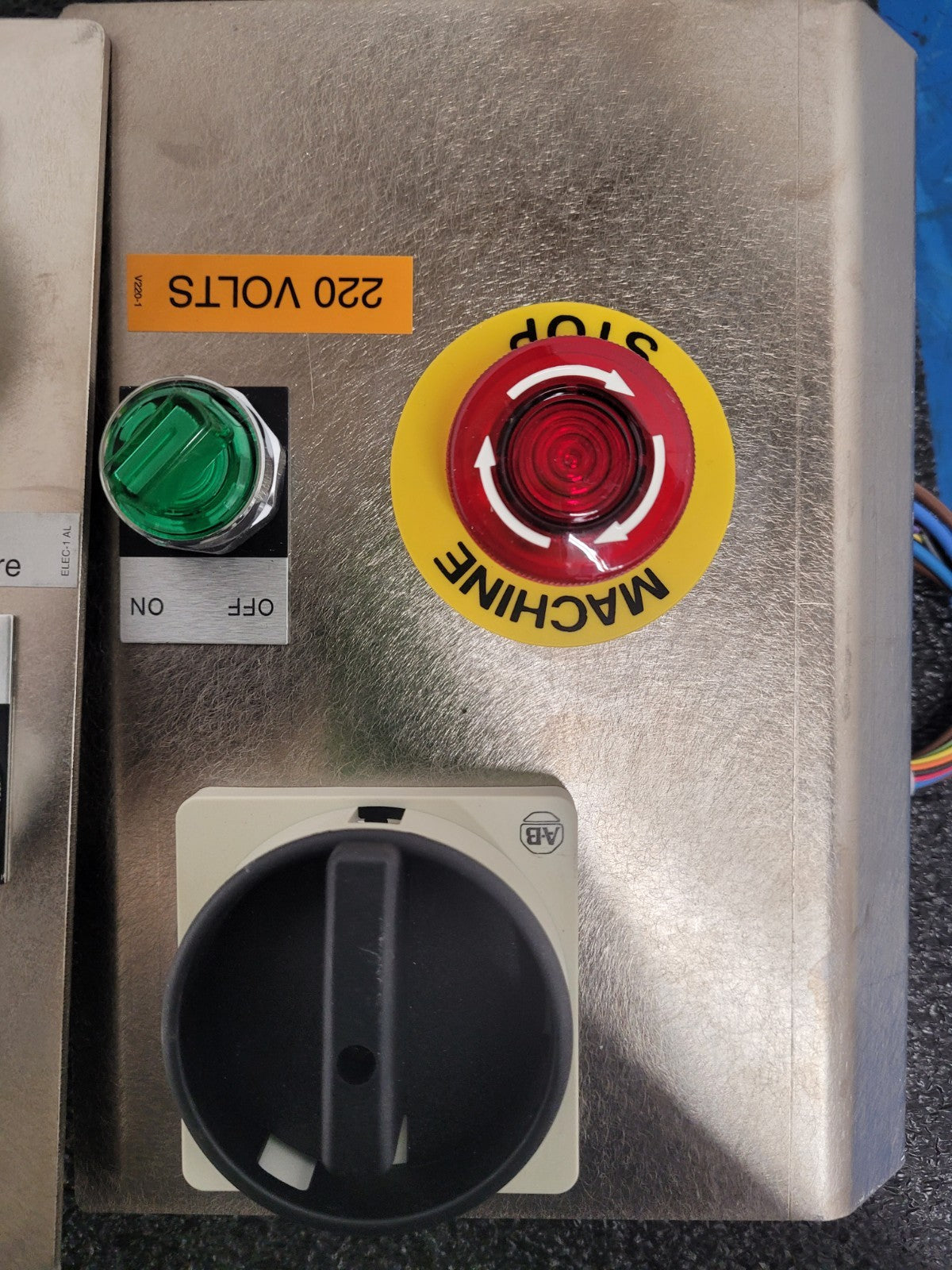 Lot of 2x Machine Control Electric Panel Main Disconnect On/Off and EMO Switch