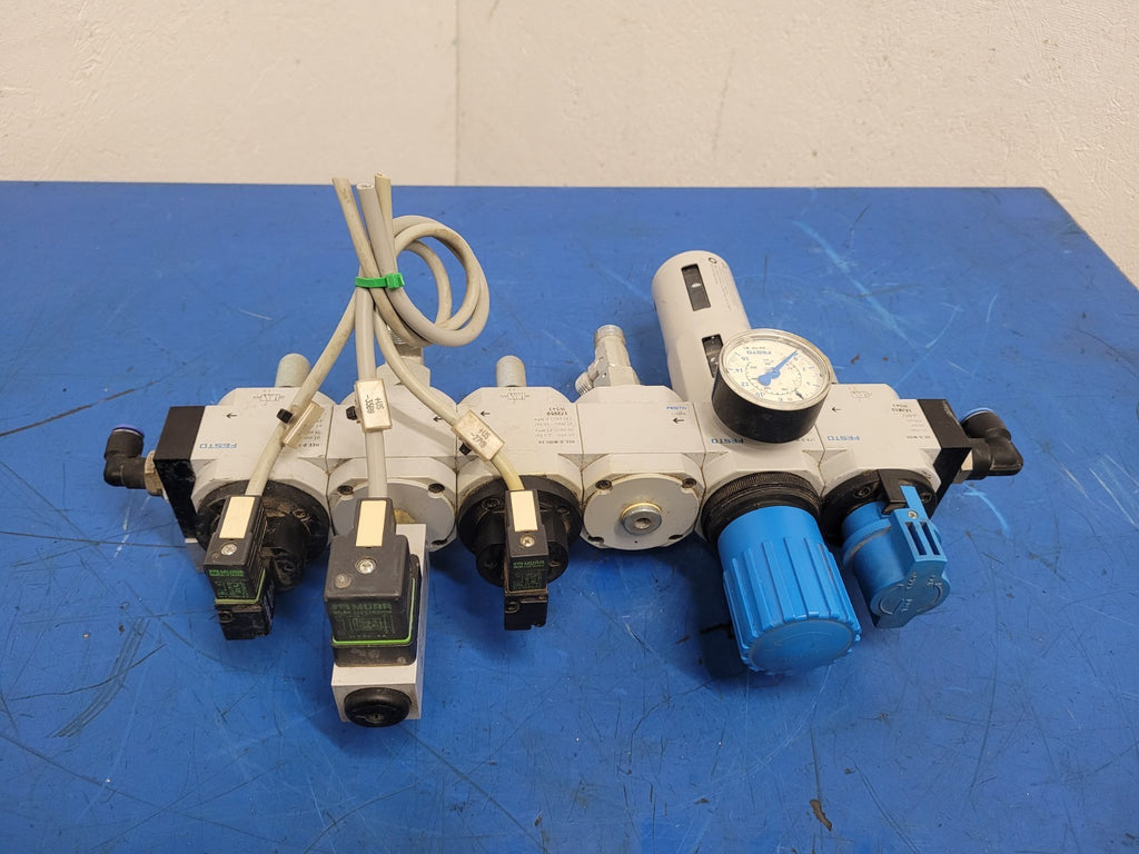 Festo LFR-D-MIDI Filter Regulator On/OFF Solenoid Pneumatic Air Manifold