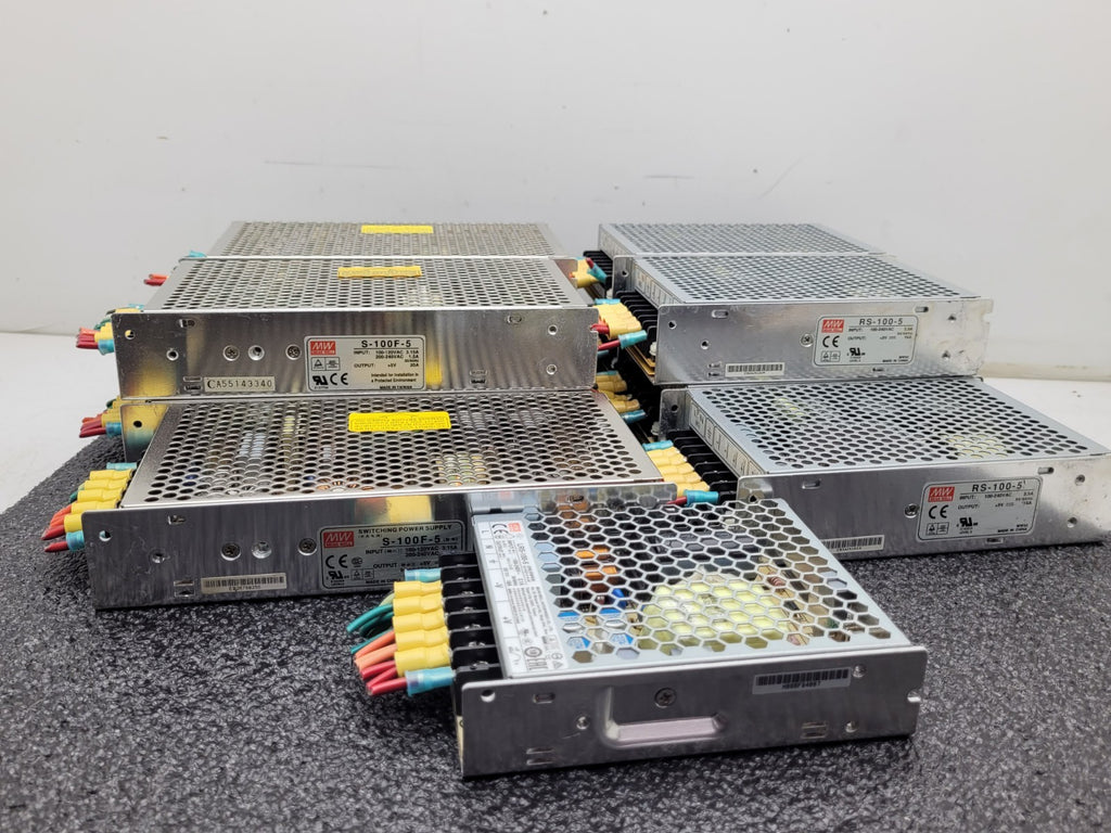 Lot of 11 Mean Well S-100F-5 RS-100-5 LRS-100-5 5VDC Output 16, 18, 20A Output