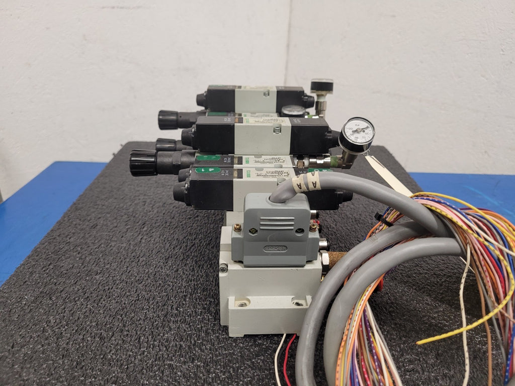 Numatics 9x Valve Solenoid 041SA400M0000F 3x Regulated Pneumatic Manifold N6