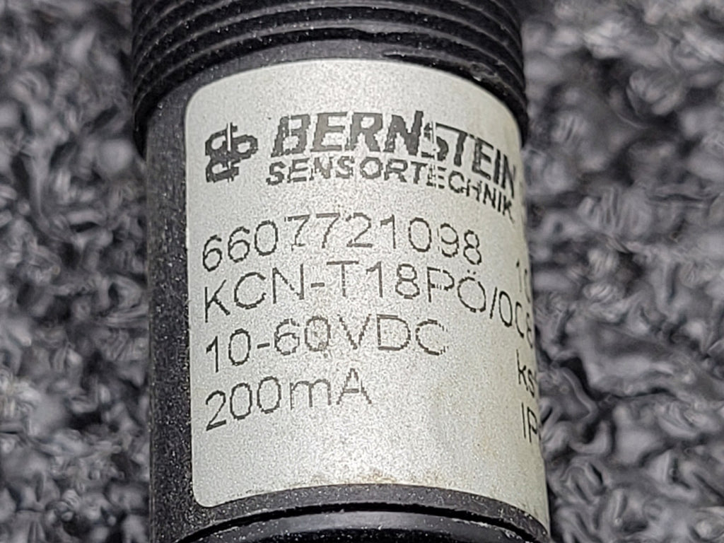 Lot of 7  BERNSTEIN KCN-T18PS/008-KLP2 PROXIMITY SENSOR 10-60VDC 200ma