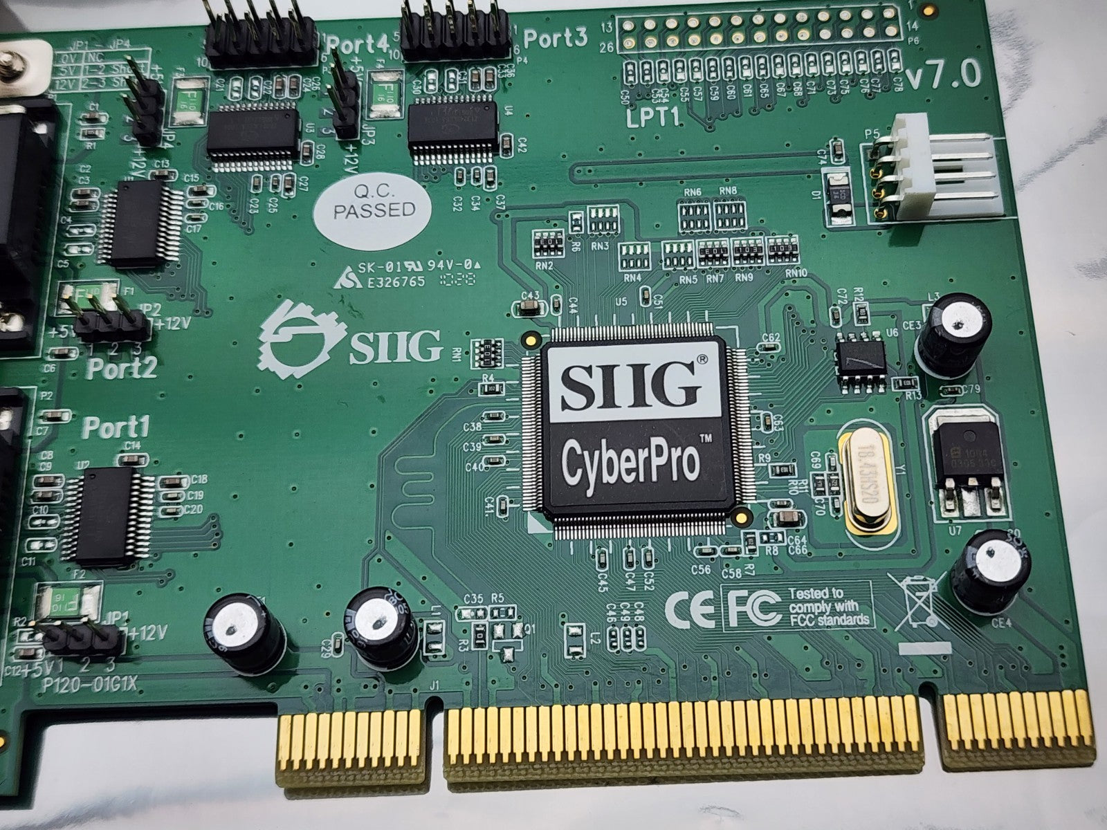 SIIG CyberPro RS-232 Dual Port COM PCI card JJ-P45012-S7 V7.0