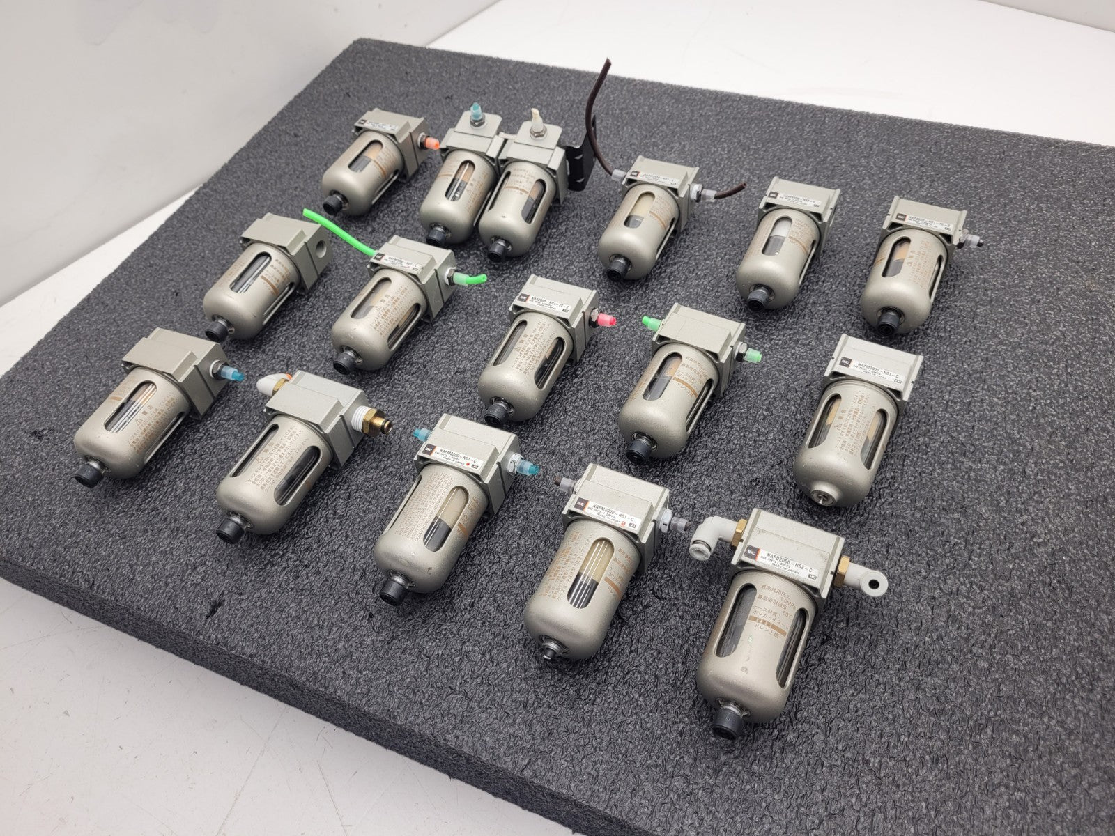 Lot of 16x  SMC Pneumatic Compressed Air Filter Assembly NAFM2000-N01-C