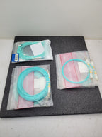 Lot of 9x OM4 LC LC DX 15M Fiber Optic Assy Patch Cable 50ft LC/LC MM DX
