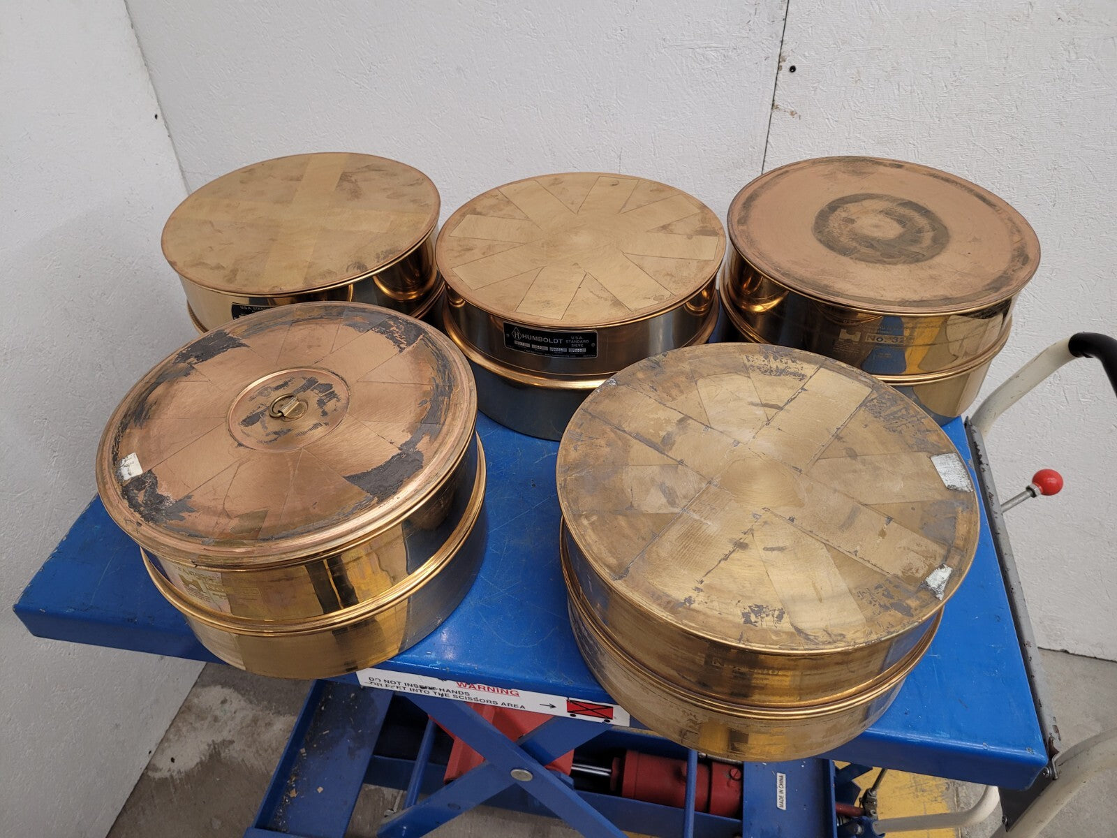 12" Lot of 5x Humbolt Hogentogler 230, 635, 325, 2x 500 Standard Test Sieve