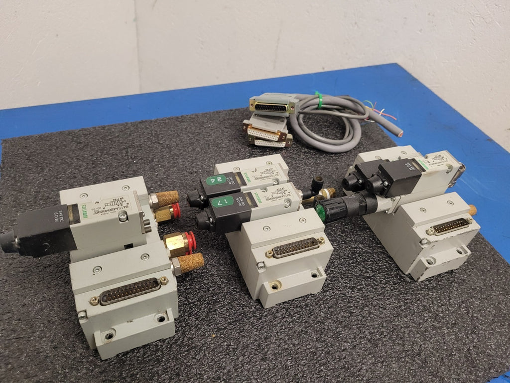 Numatics 5 Valve Solenoid 041SA400M0000F Pneumatic Manifold Set 3 Blocks DB25 B