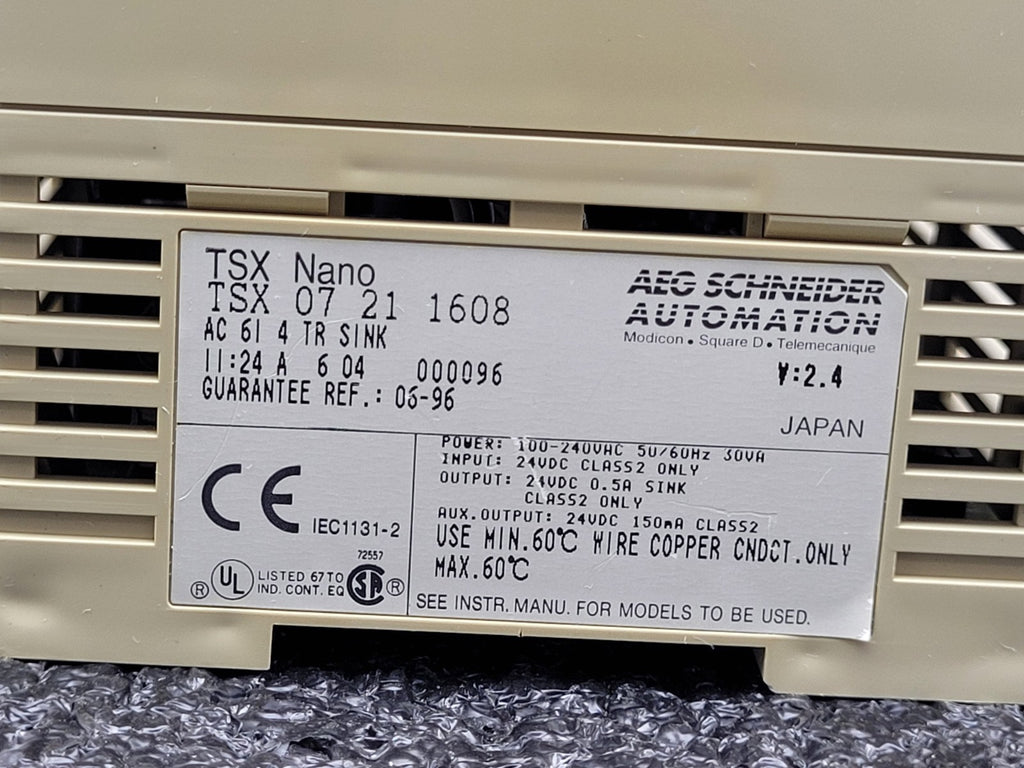 TELEMECANIQUE AEG Schneider Automation TSX 07 21 1608 PLC Controller TSX Nano
