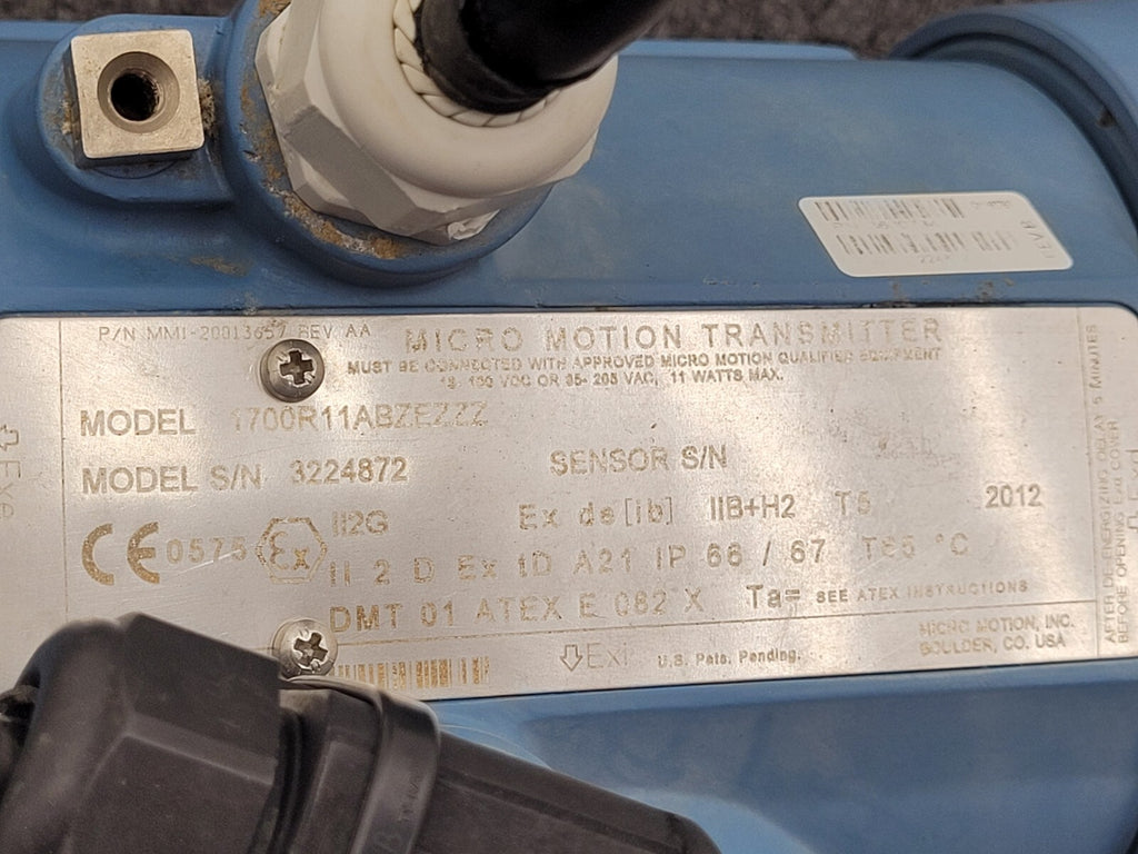 Micro Motion Mass Flow Coriolis Meter Sensor R100S128NQBZEZZZZ 1" +TX Unit