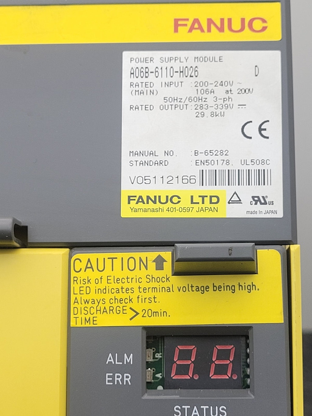 FANUC Power Supply Module MES-1A Interface Control Board A06B-6110-H026 D 29.8KW