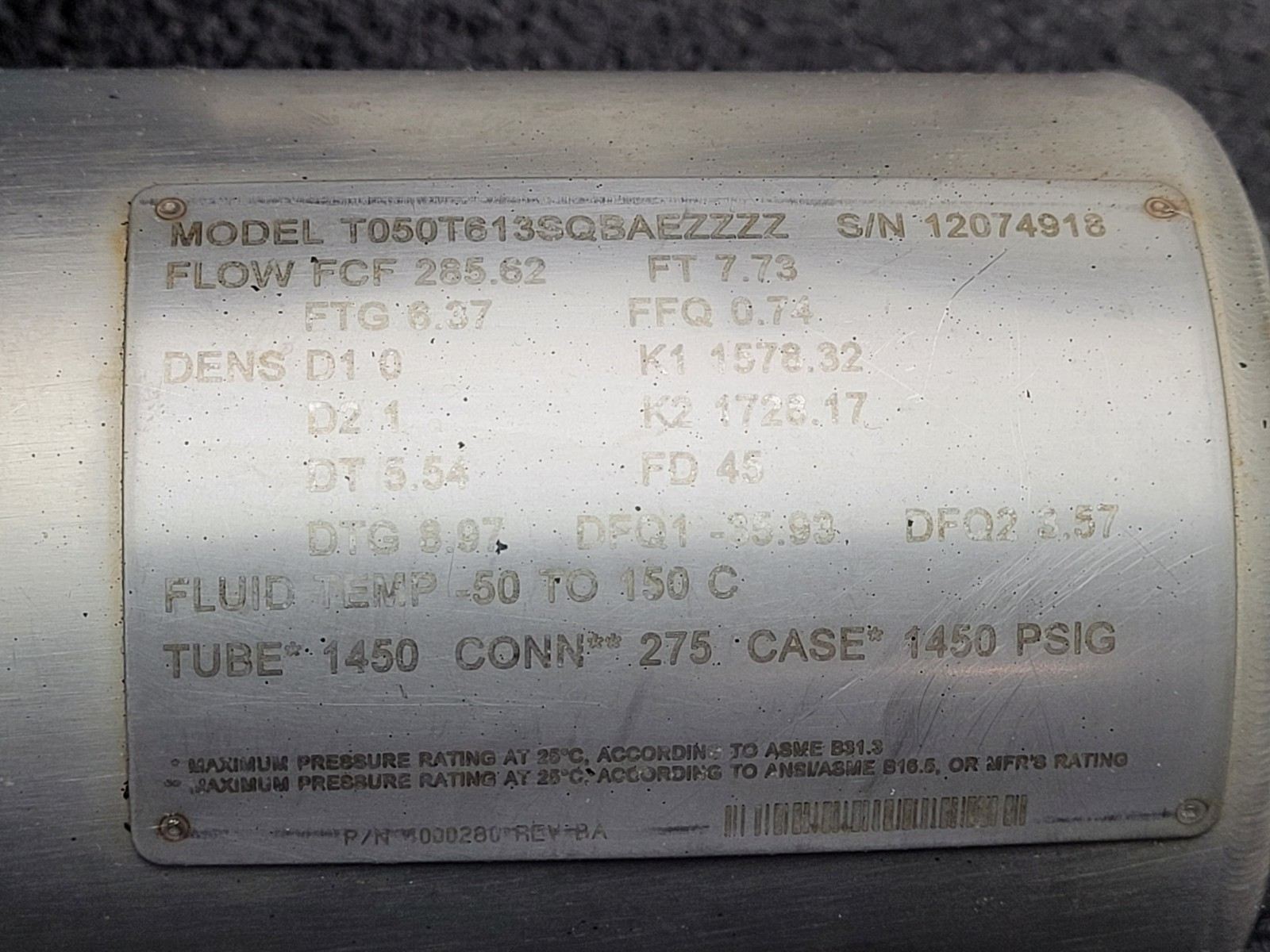 Micro Motion T050T613SQBAEZZZZ Mass Flow Sensor T Series Coriolis Meter 1/2"