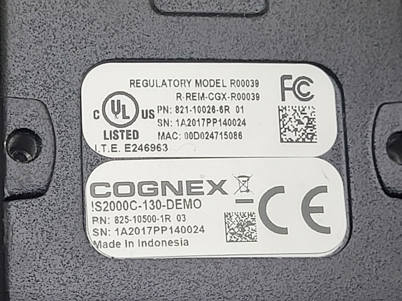 COGNEX VISION CAMERA R-REM-CGX-R00039 821-10026-6R In-Sight 2000 series
