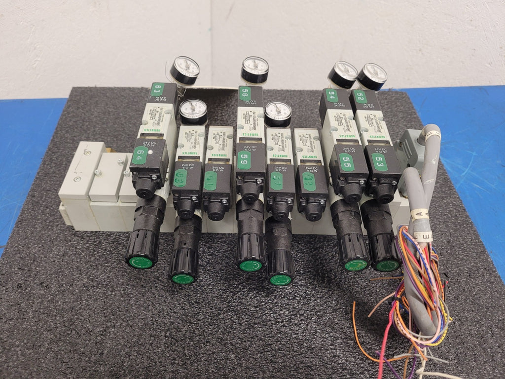 Numatics 8x Valve Solenoid 041SA400M0000F 6x Regulated Pneumatic Manifold N3