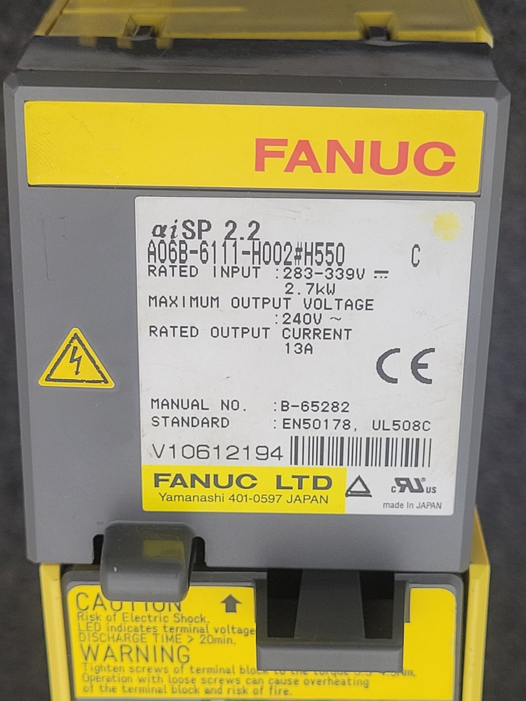 FANUC  aiSP 2.2 Servo Drive  A06B-6111-H002#H550 Servo Drive Module 2.7kW