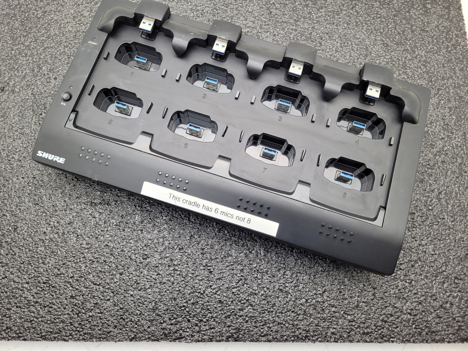 SHURE MXWNCS8 Charger Bank,  Wireless Transmitters MXW6/O Z10 Untested