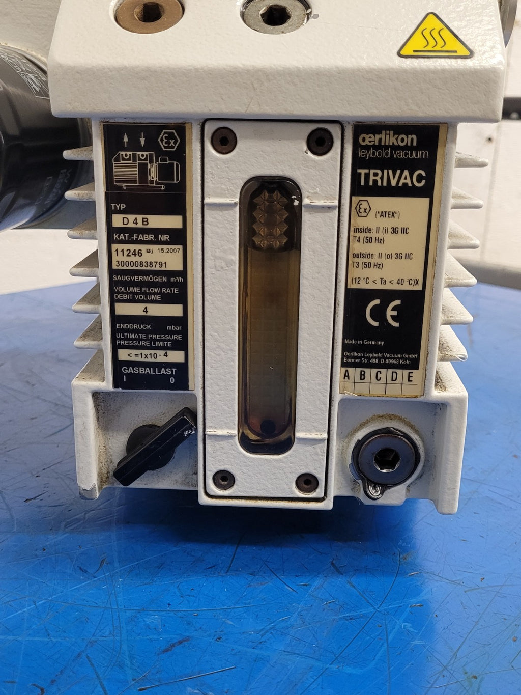 Leybold Trivac Rotary Vane Vacuum Pump D4B Load Tested Good 240/480VAC 1/3HP [B]