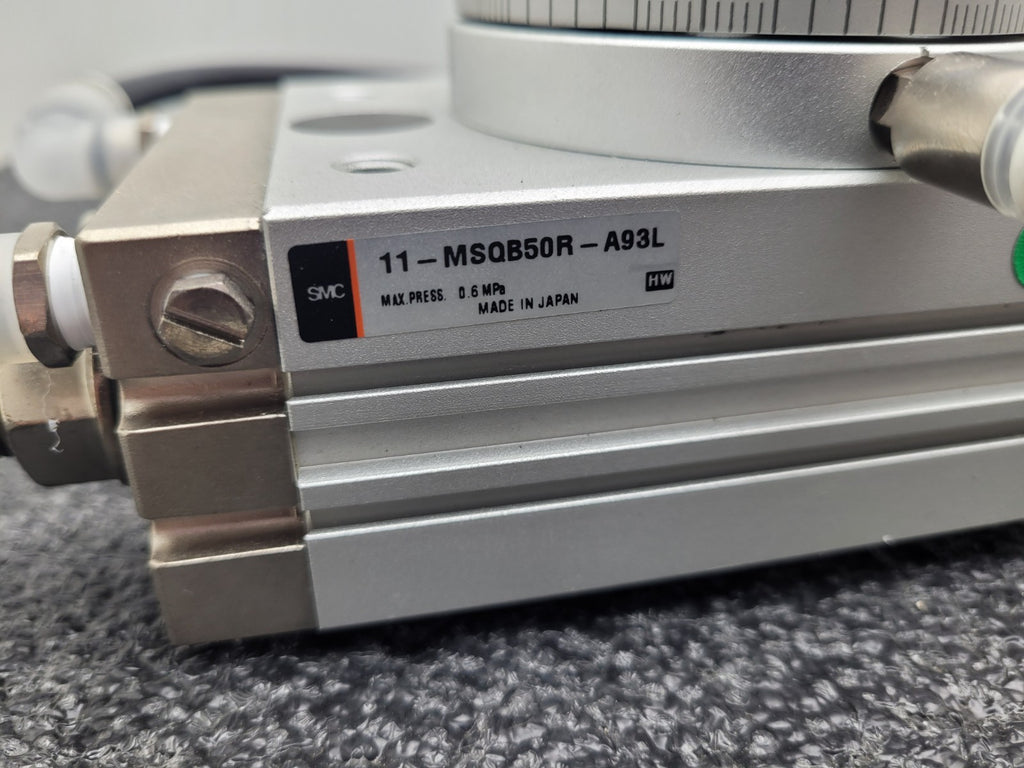 SMC 11-MSQB50R Pneumatic Rotary Actuator Table w/ 2x D-A93 Autoswitches Sensors