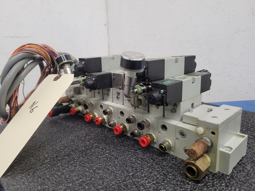 Numatics 9x Valve Solenoid 041SA400M0000F 3x Regulated Pneumatic Manifold N6