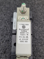 Lot of 6 Bussmann Buss 170M1368 125A 690V Fuse w/ 170H1007 Base 400A 1000V