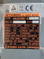 Mitsubishi HA203NC-S 3.5kW 3000RPM 170V 100Hz AC Servo Motor Unit B