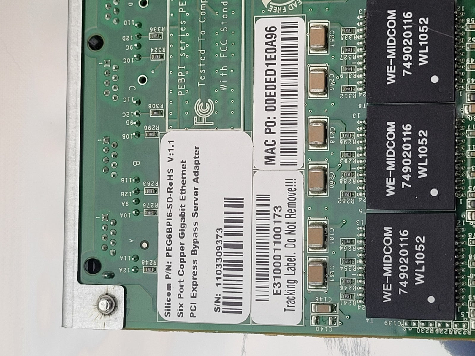 2x Silicom PEG6BPI6-SD-RoHS SIX Port Gigabit Ethernet PCIe x8 Bypass Server Card