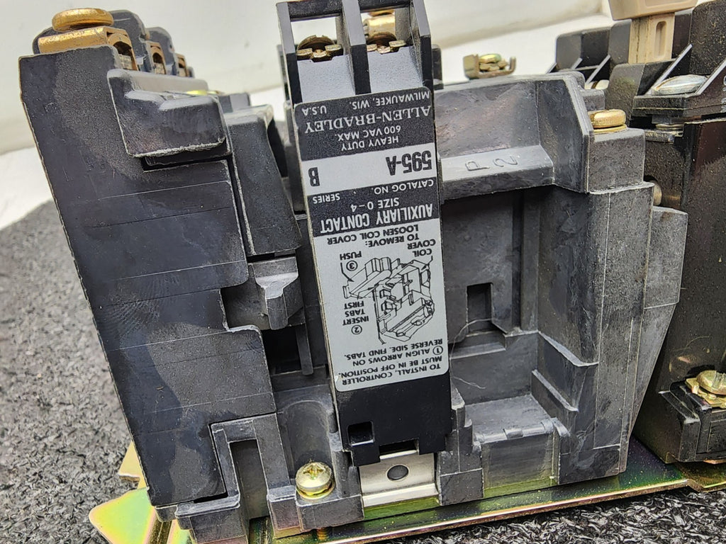 Allen Bradley 509-BOD Contactor 120VAC Coil 592-B0W16 Overload Relay 595-A Aux