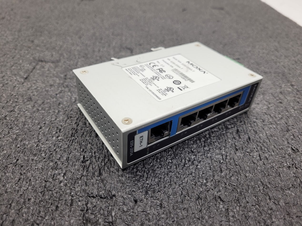 MOXA 5-port Industrial Ethernet Switch EDS-205A-T 12/24/48 VDC 18-30 VAC 0.29A
