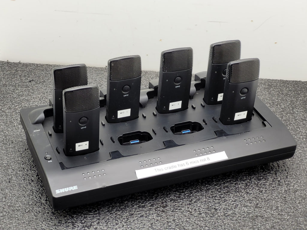SHURE MXWNCS8 Charger Bank,  Wireless Transmitters MXW6/O Z10 Untested