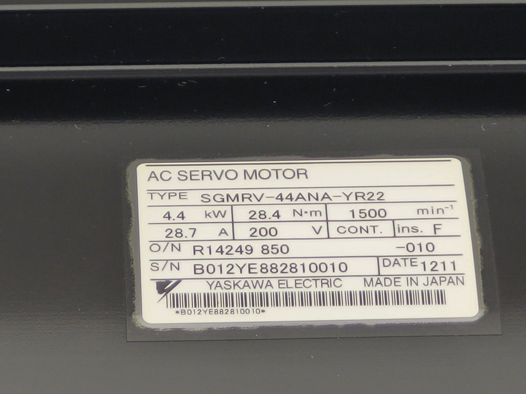 Yaskawa Electric Servo Motor SGMRV-44ANA-YR22 [B]