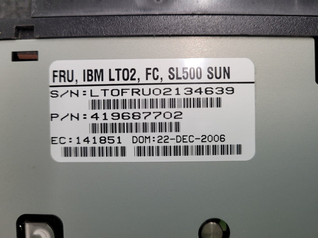 Sun StorageTek SL500 LTO2 IBM 2GB FC Tape Drive in Tray 419687702 LOT OF 2x