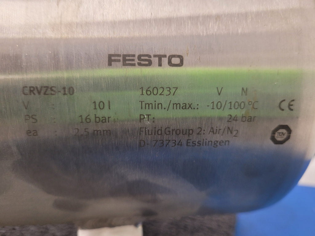FESTO Compressed Air Reservoir Tank Expansion CRVZS-10 160237 10l 16Bar