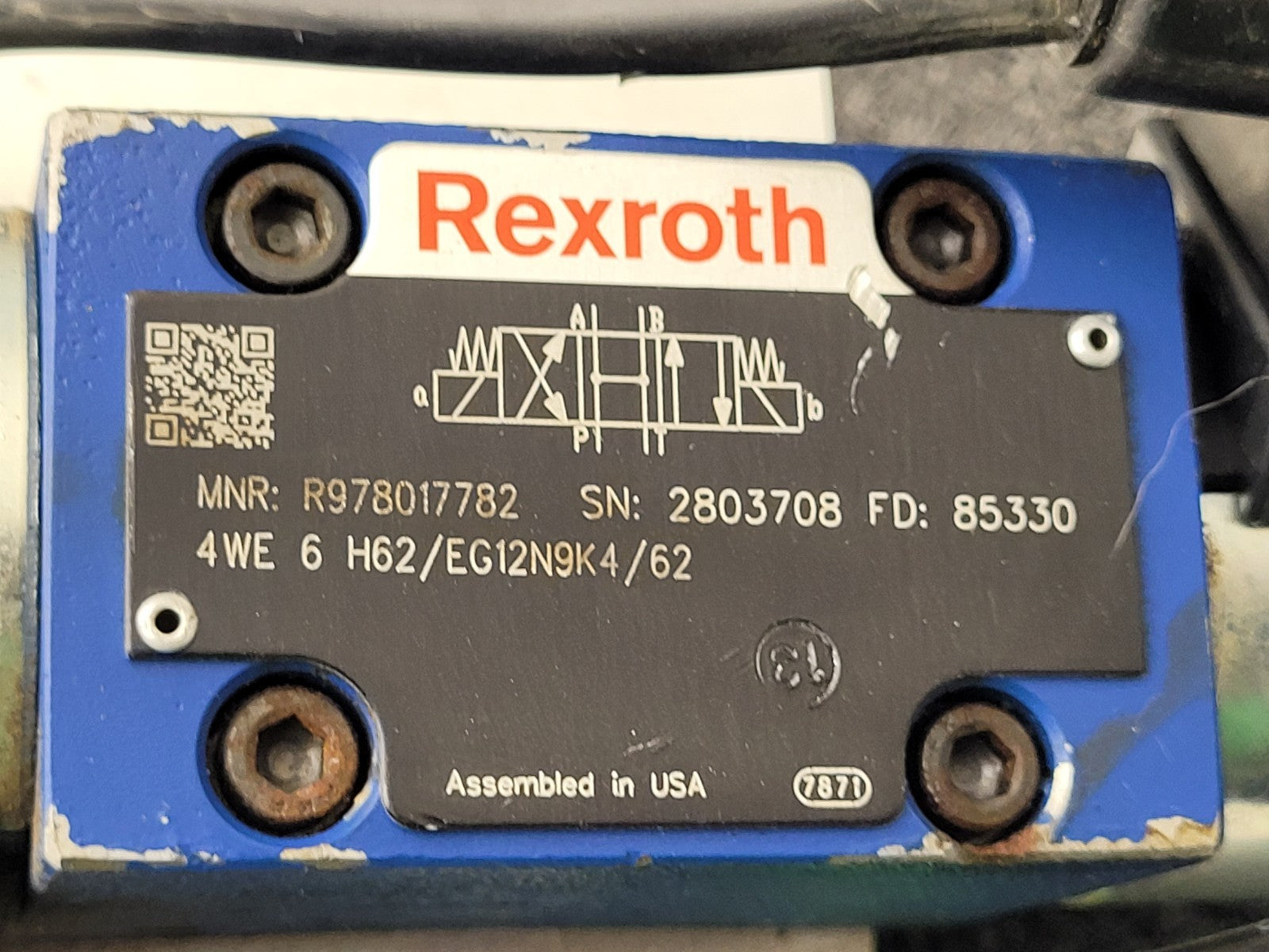 Rexroth Hydraulic Solenoid Directional Spool Valve 4WE 6 H62/EG12N9K4/62