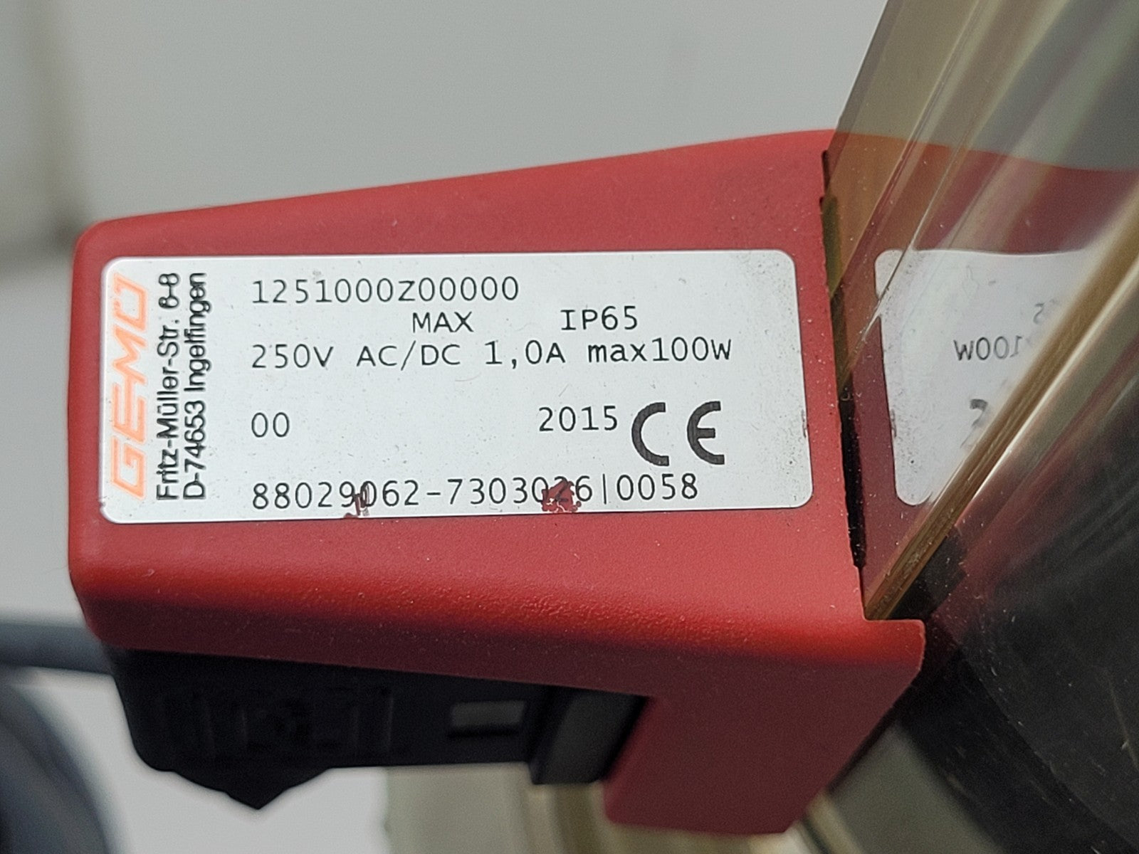 GEMU 815R50D Plastic Variable Area Flow Meter Rotameter Liquid Gas w/ sensor