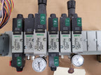 Numatics Air Valve Manifold 6x Solenoid 041SA400M0000F 2x regulated 24VDC N1