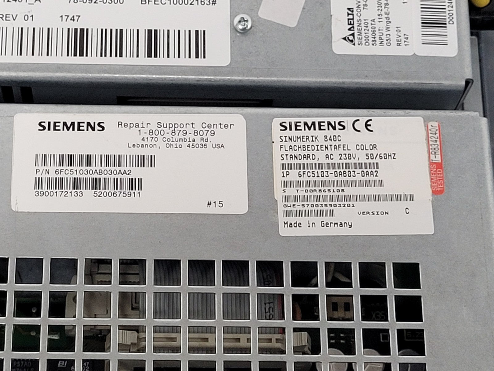 Siemens Sinumerik 840C CNC Control Panel HMI 6FC5103-0AB03-0AA2 Working Pull