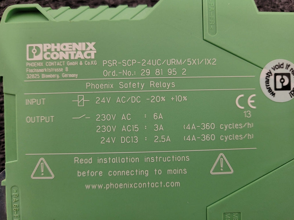 Phoenix Contact PSR-SCP-24UC/URM/5X1/1X2 2981952 Safety Relay Force Guided