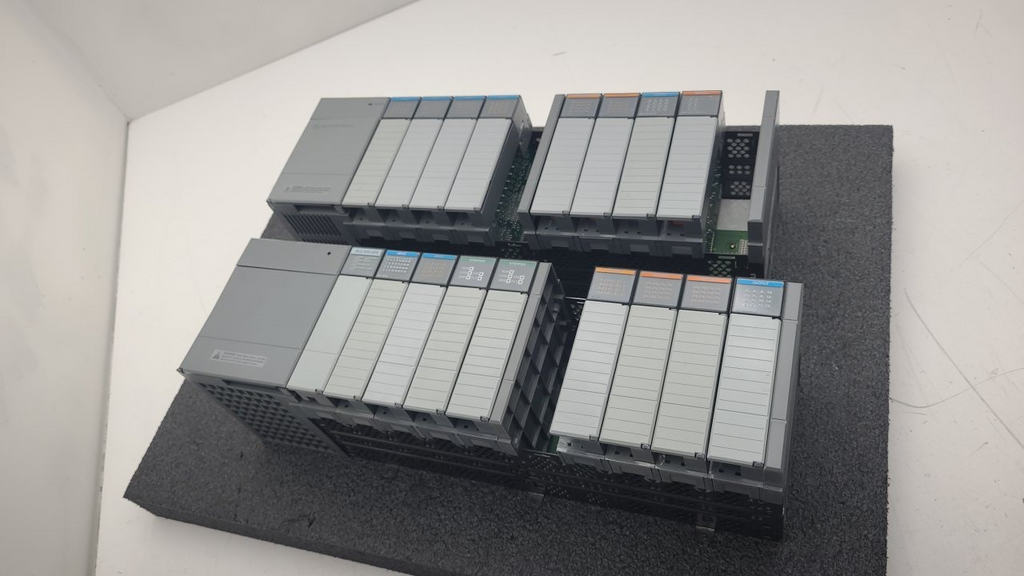 Allen Bradley SLC 500 PLC System Lot (2) 1746-A10 Chassis Racks & Modules