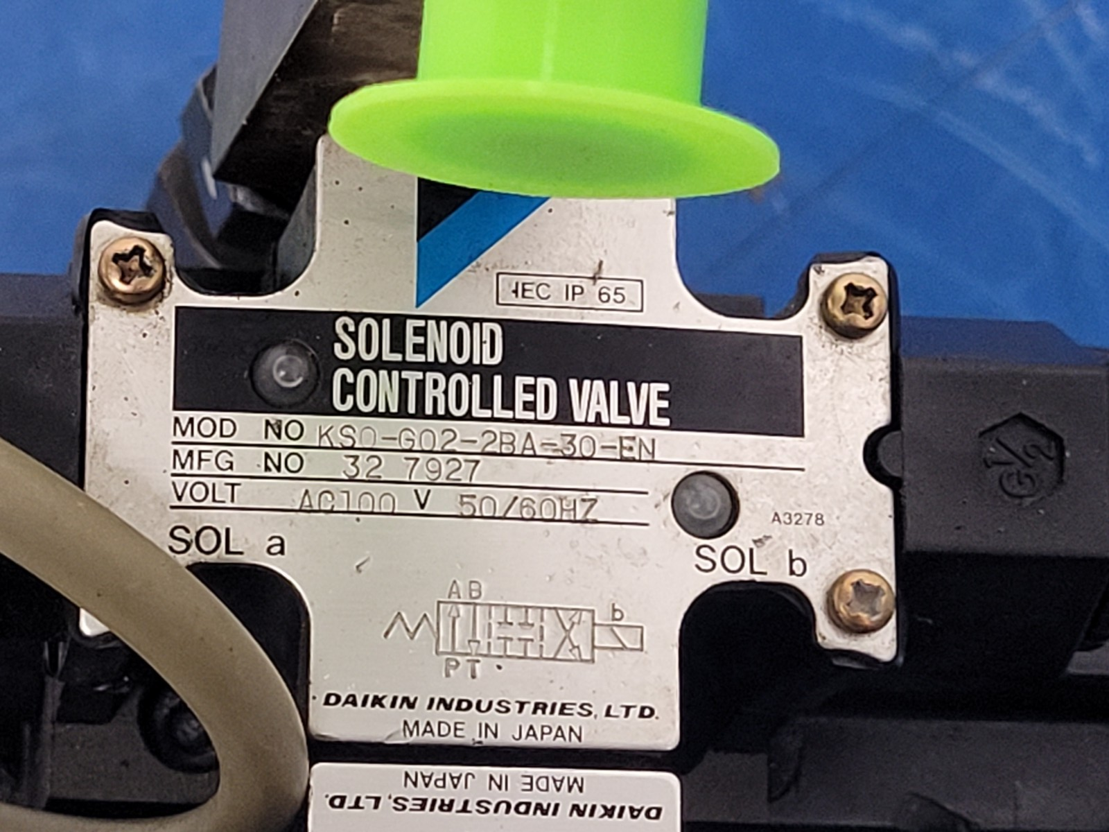 Daikin J74A-2V0-3-30-L-089 2x Solenoid Hydraulic Motor Parker IGR Power Element