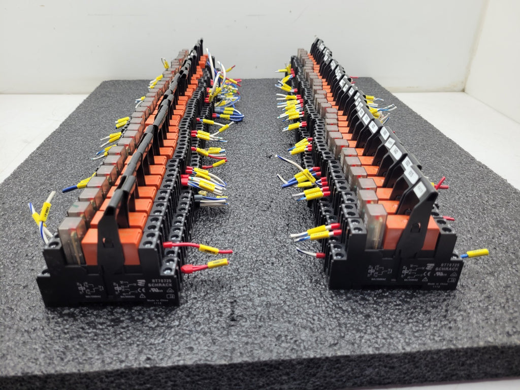 Lot of 62x Schrack DIN Rail Relay Block RT78725 24VDC RT424024 EM18 Indicator